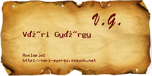 Vári György névjegykártya