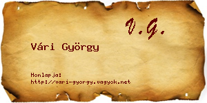 Vári György névjegykártya